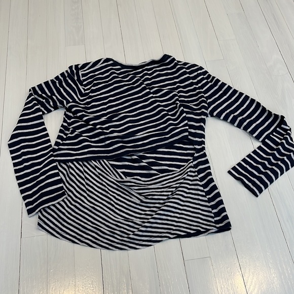 A.L.C. Exclusive Combo Navy Stripe Open Back Long Sleeve Tee XS - Picture 4 of 8